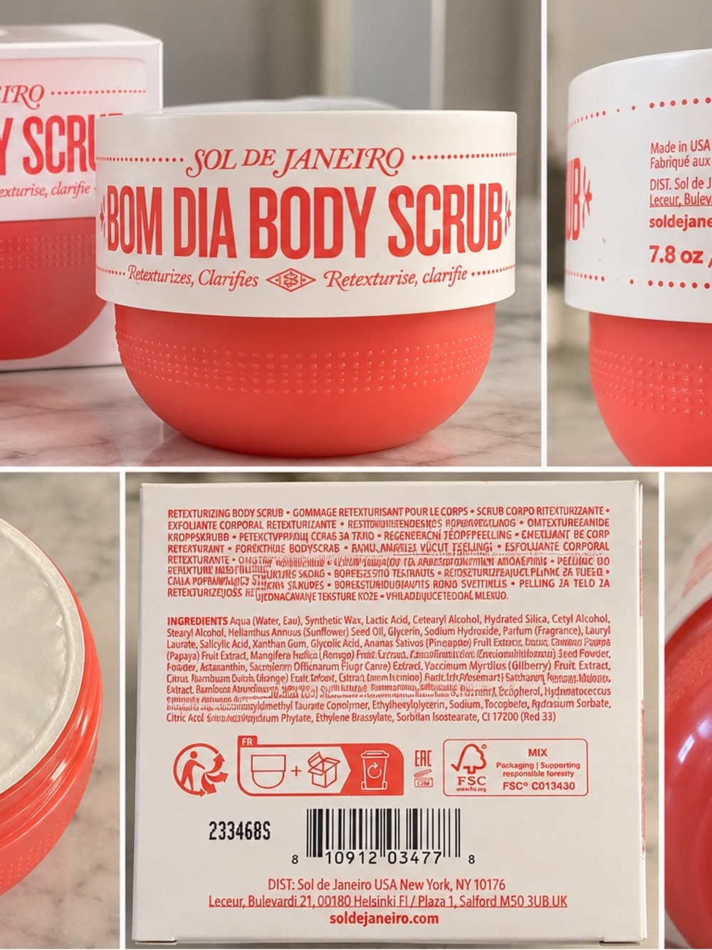 Sol de Janeiro Bom Dia Body Scrub — Coral-Red Jar